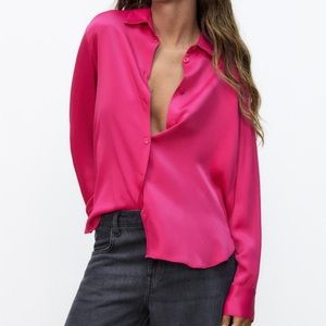 Zara satin effect shirt. NWT.